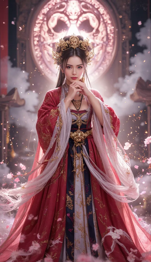 Princess Kukuri、fantasy art、Graceful Standing、front、Gently admonishing expression、Make sure the back of your right hand is below your chin、Attach the back of your left hand to support your right elbow、4K、8k、High Resolution、Masterpiece with natural light、su...