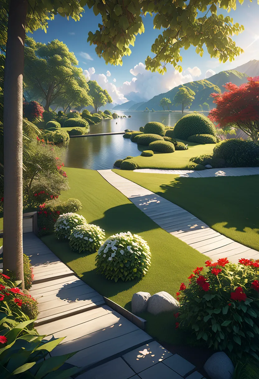 Quiet place, Very comfortable, beautiful, calm and beautifully landscaped. photorealistic, 8k ultra HD, studio quality,  surreal, 最大のdetails, Large scale, Post-processing, photorealistic, photorealistic, photoshop, photo shoot,  details, cinematic lighting...