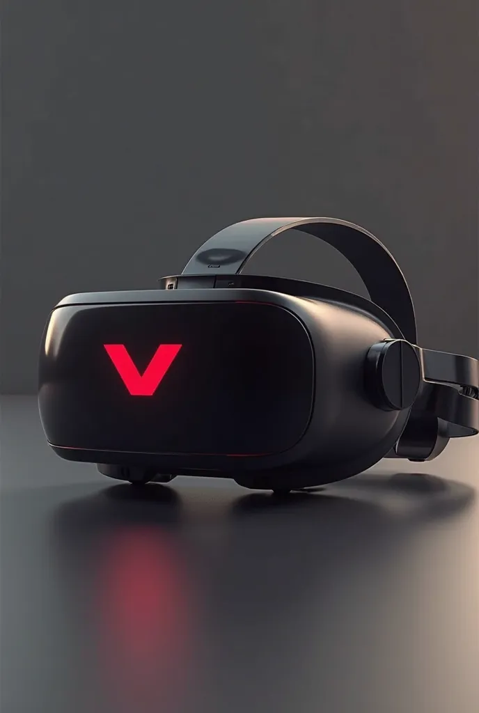 create a photo of a virtual reality headset with the logo "VirtueEnergy" where the "Virtue" It's in red and the "energy" in black