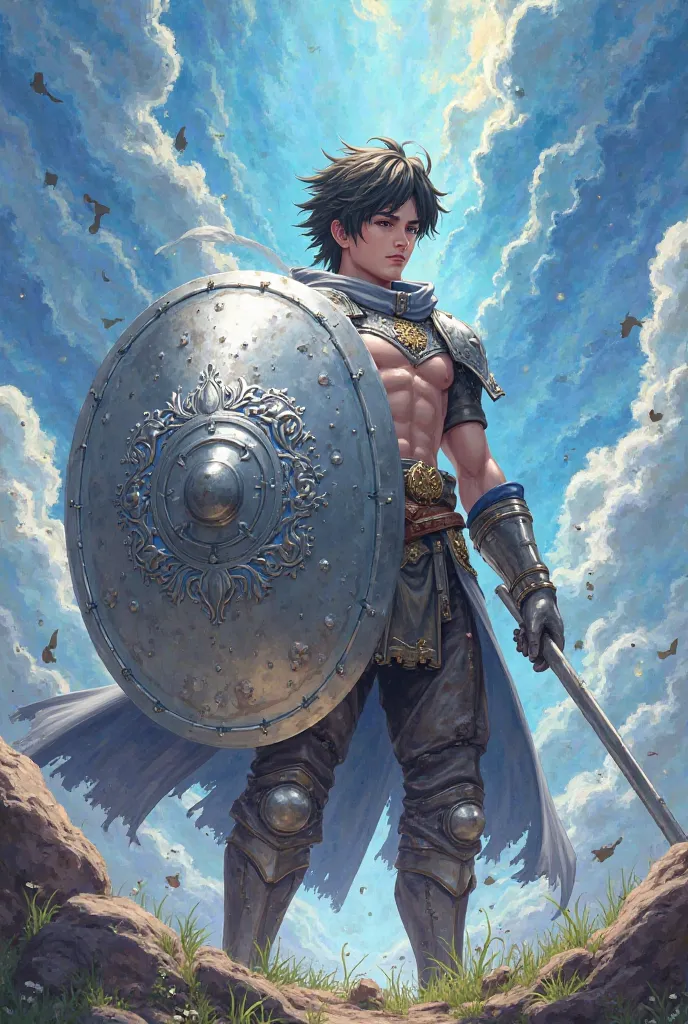 I want to get a picture of a guy holding a silver shield youtube anime