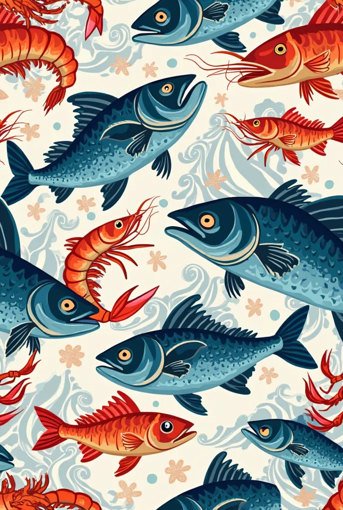 create several patterns for a company that catches and sells seafood 