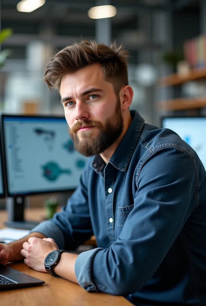 Young engineer with beard 