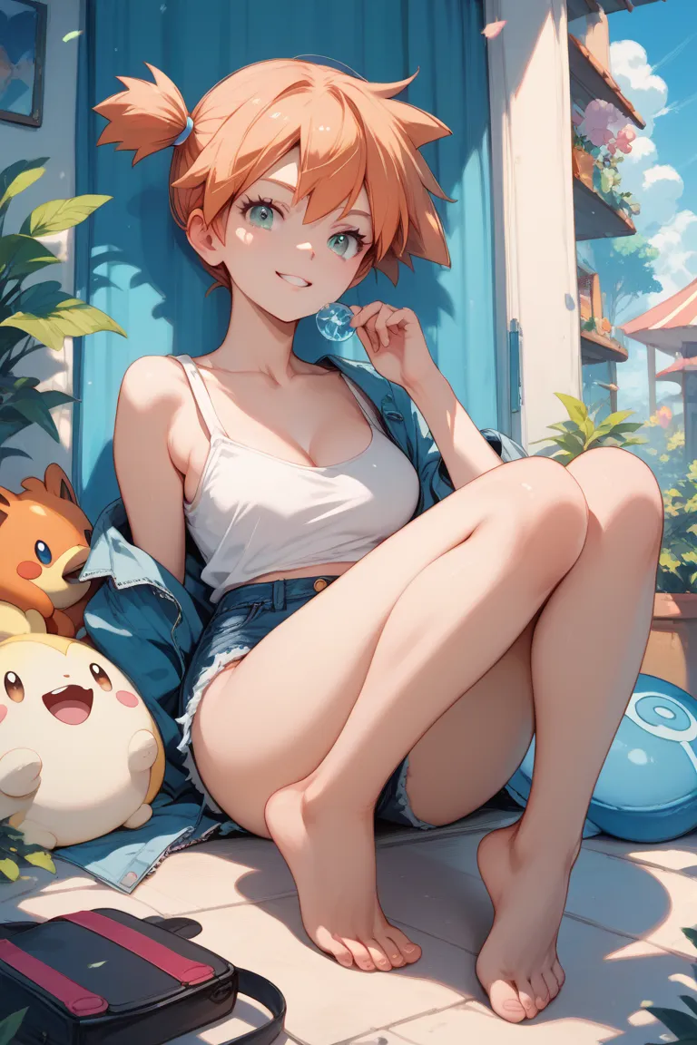 Misty from the anime pokemon legs barefoot 