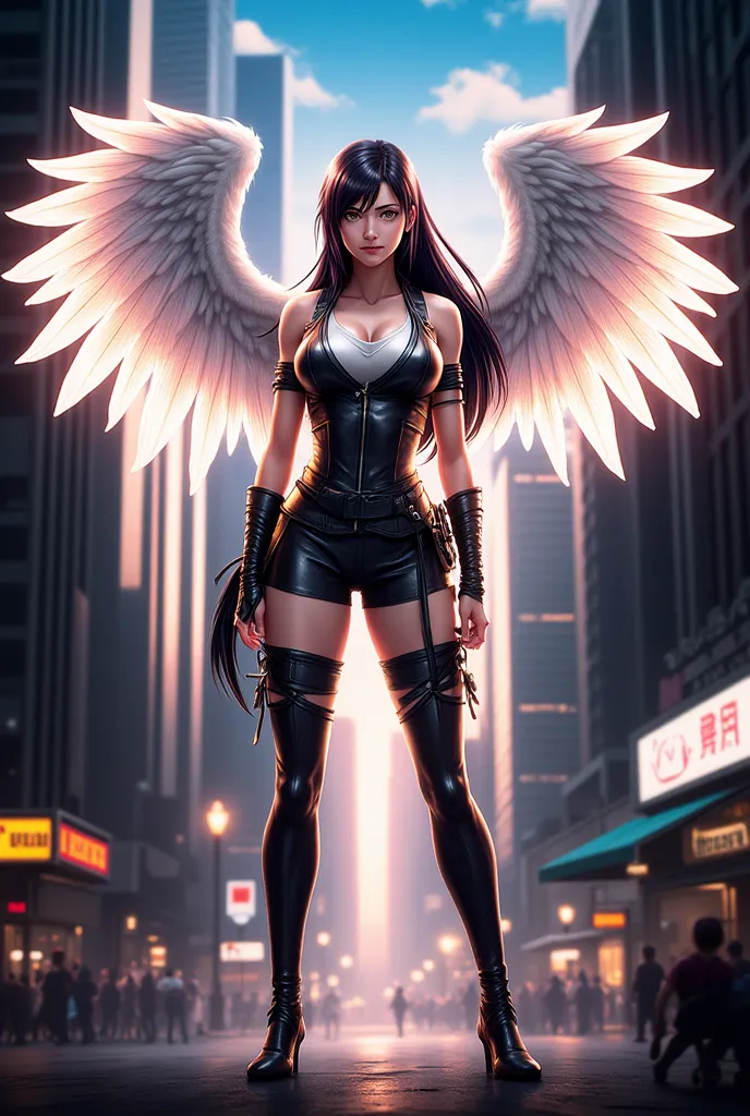 tifa lockhart  with wings, mha art style
