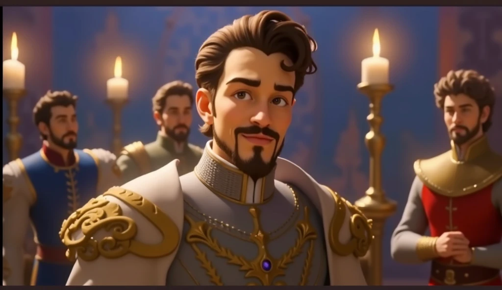 Create same image while the prince wearing golden crown 