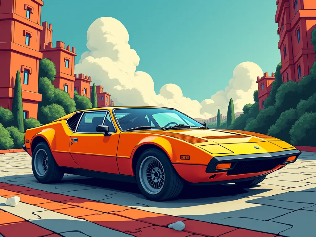 cartooned de tomaso pantera