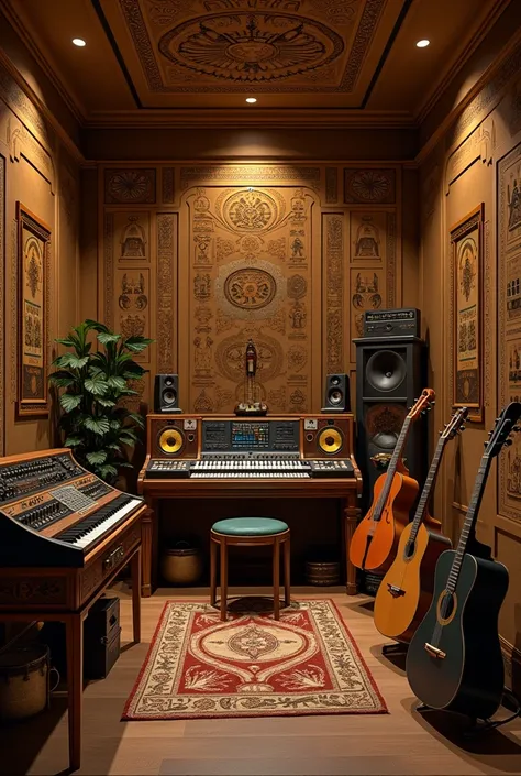 Home music studio equipment close-up Egyptian Egyptian Egyptian Egyptian Egyptian Egyptian Egyptian style 