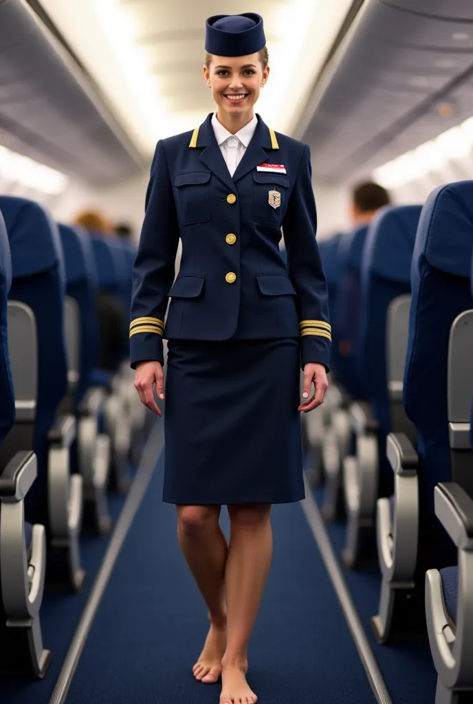 British Airawys flight attendant Uniform Barefoot 