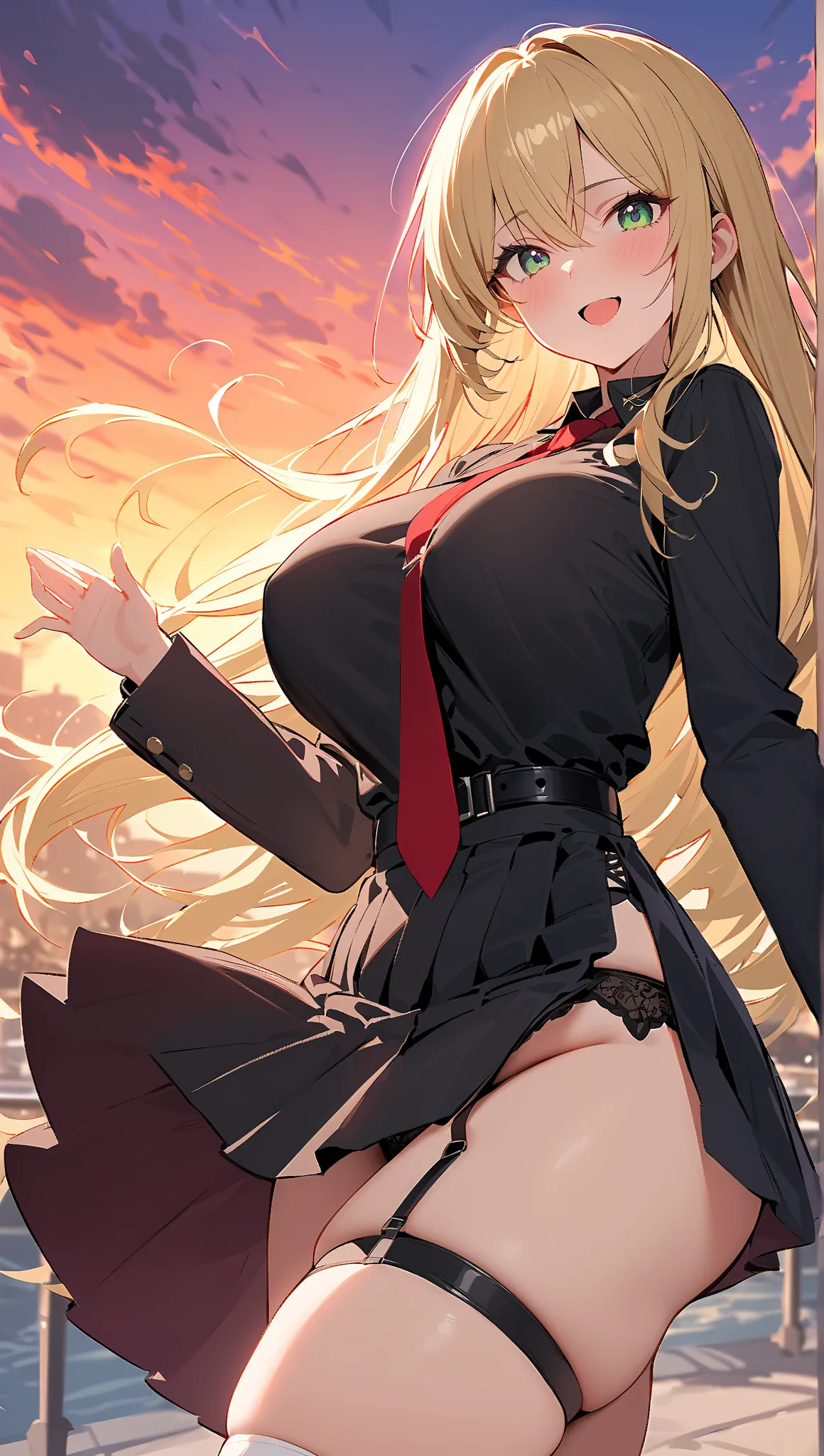 (masterpiece, top quality:1.5), (nsfw:1.2),   handsome face  , reliable leader     , chairman, kind expression, beautiful girl:1.2, alone:1.3, (blonde hair:1.2), (long hair:1.2),       straight hair      , ( :1.2),  long hair, Big Breasts, thick butt, is t...