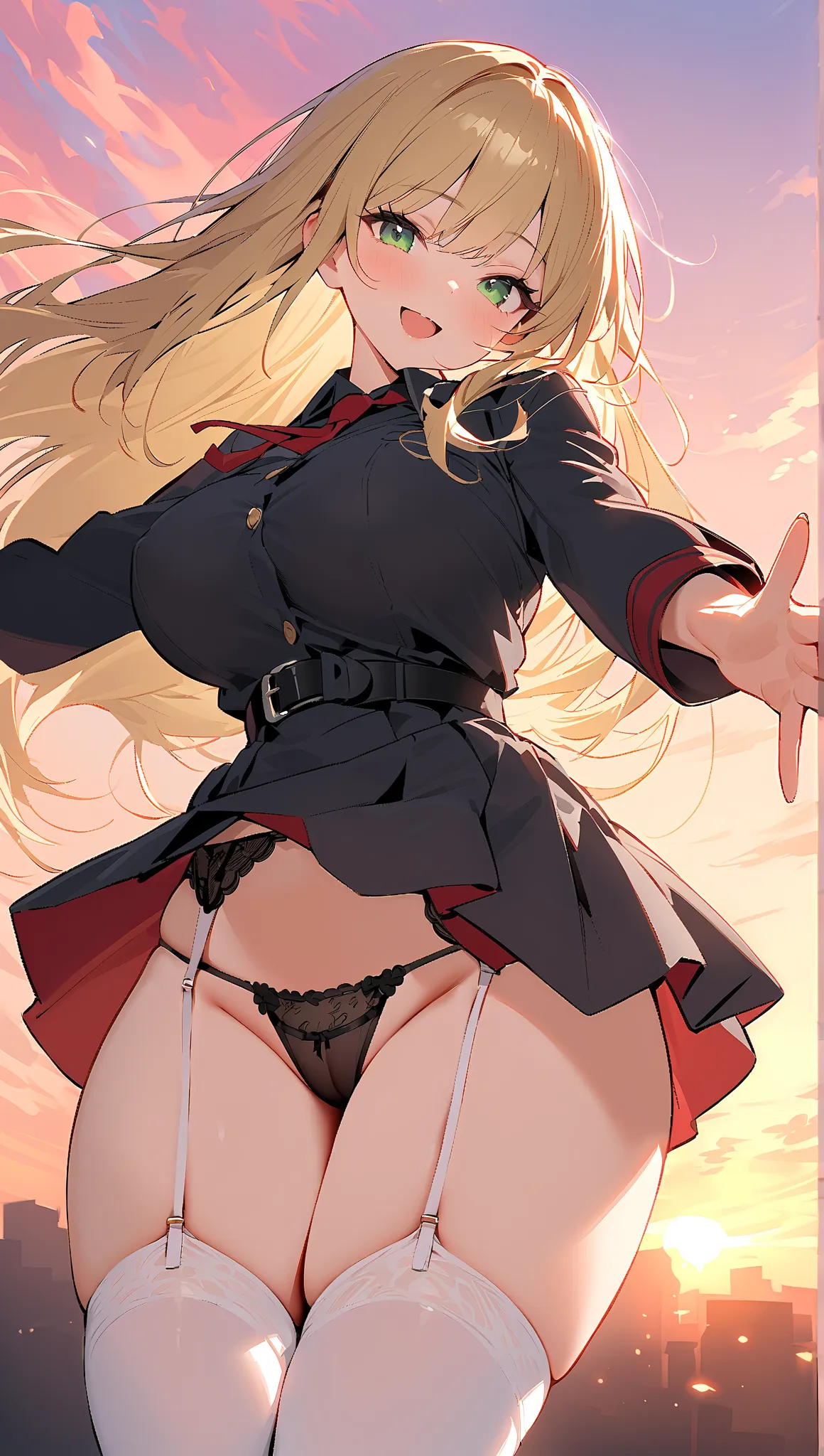 (masterpiece, top quality:1.5), (nsfw:1.2),   handsome face  , reliable leader     , chairman, kind expression, beautiful girl:1.2, alone:1.3, (blonde hair:1.2), (long hair:1.2),       straight hair      , ( :1.2),  long hair, Big Breasts, thick butt, is t...