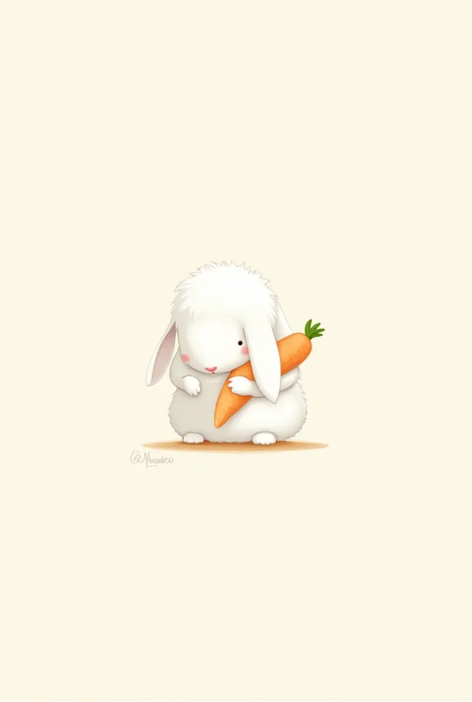 White rabbit eating a Carrots