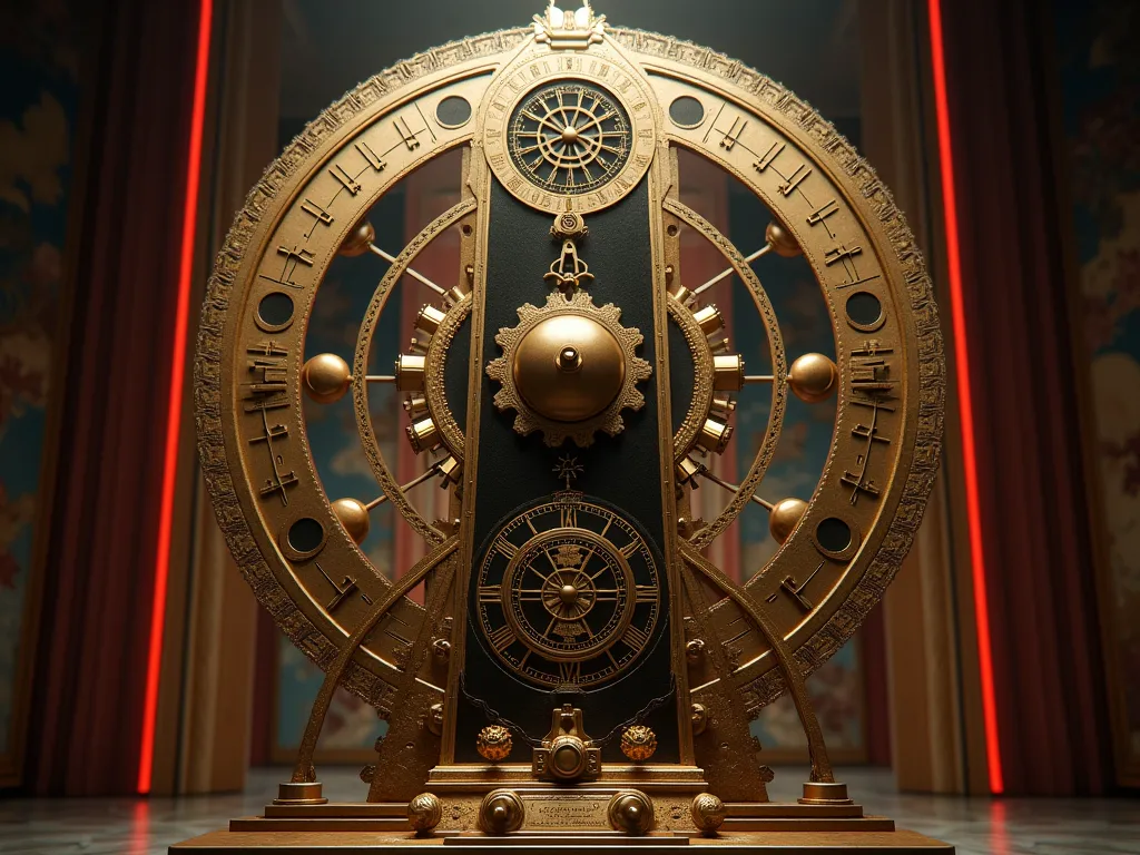 A machine in the form of an ancient clock with many successive gears referring to the sun, moon, eclipse and eclipse from the Greek era 