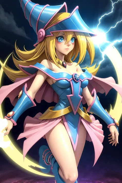 Dark magician gils. Leaving a magic circle. Magia de corazones en el aire.