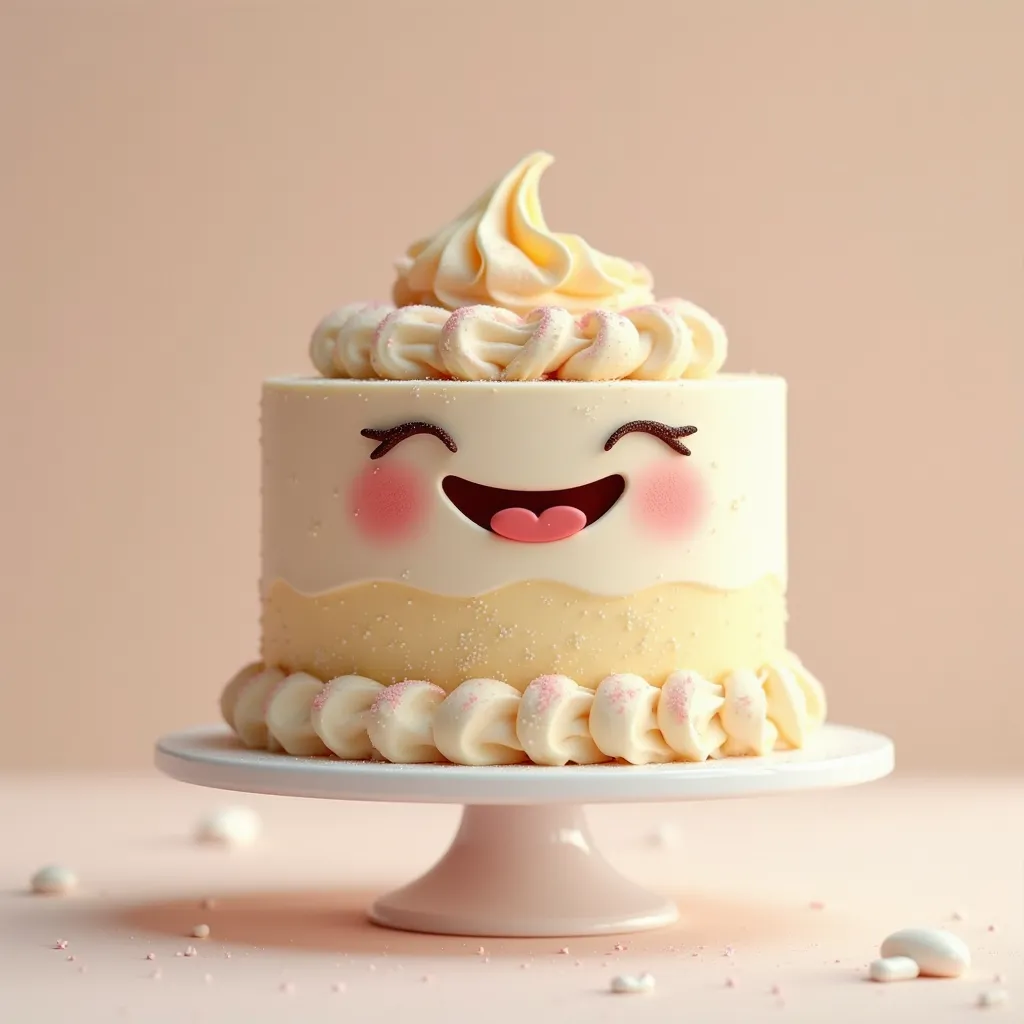 Delicious cake smiling