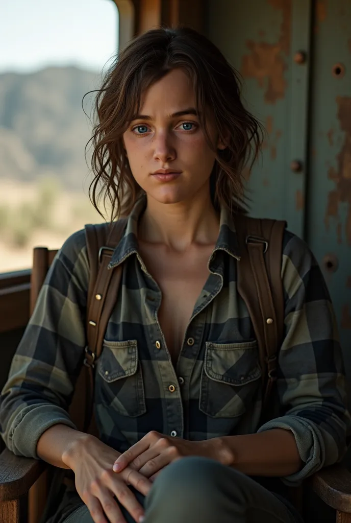  Short Hair Supremacy in The Last of Us 2 Peinado , Santa Barbara Ellie epilogue in The Last of Us: Part 3 I was responsible for Ellie epilogue's Santa Barbara hair , body and outfit . hair style , pecas , ojos grises café , Un primer plano de una mujer co...