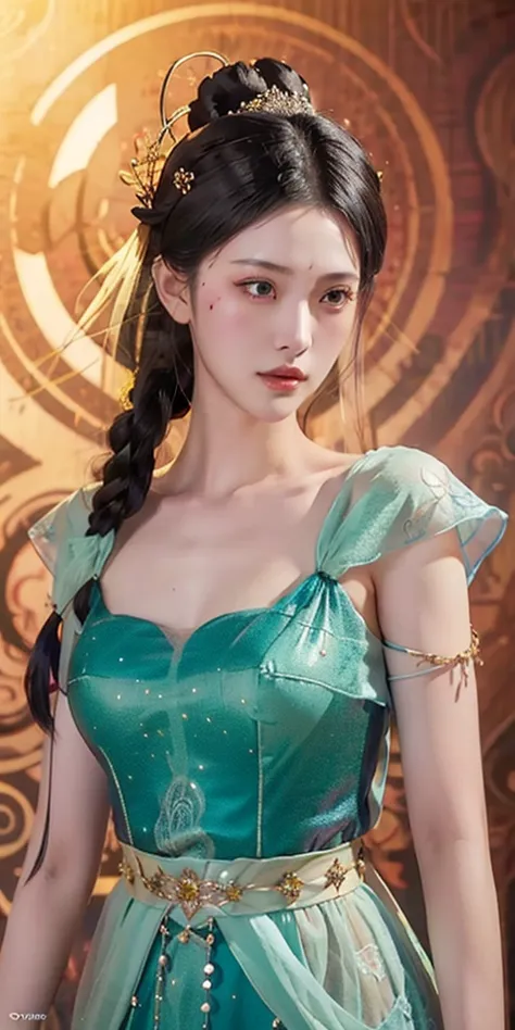 Face and body full  facing front,Half body photography of a goddess os war wearing a high detail silver and blue dress, short black hair, texture skins. chengwei pan on artstation, detailed fantasy art, Stunning character art, Best art sites for fan art, E...