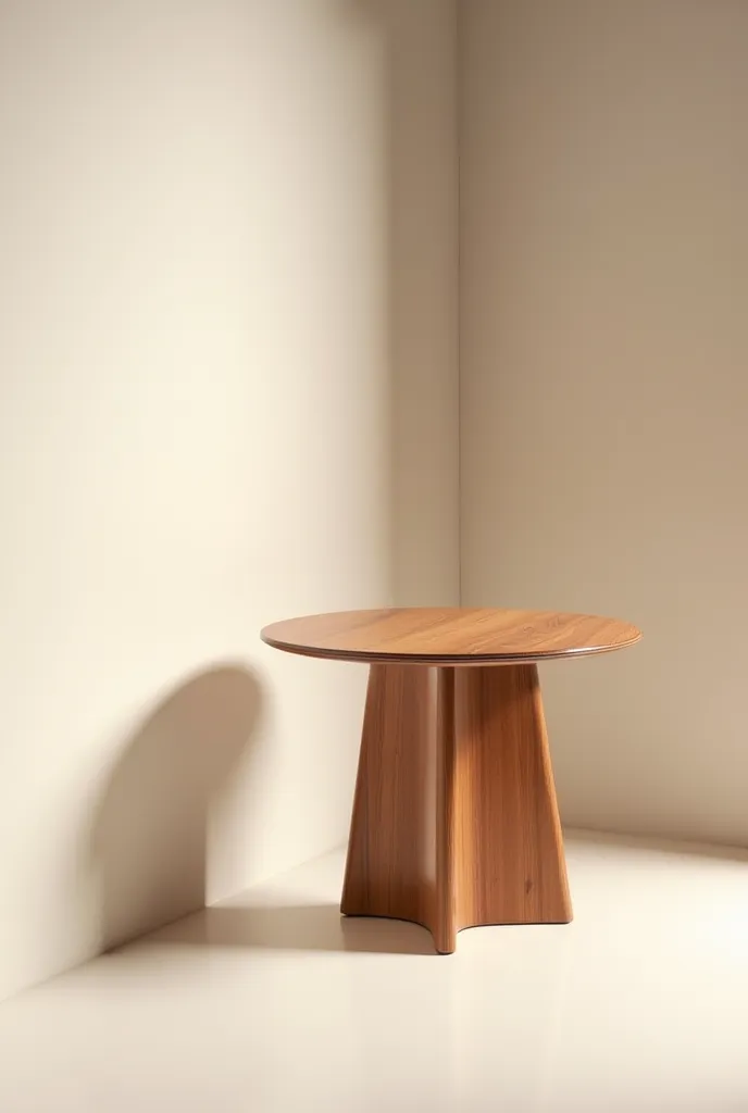 aesthetic plywood table in the corner of the wall