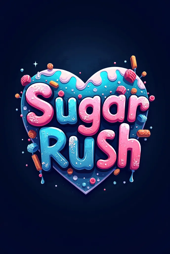 Logo of a clan called Sugar Rush, blue and black background