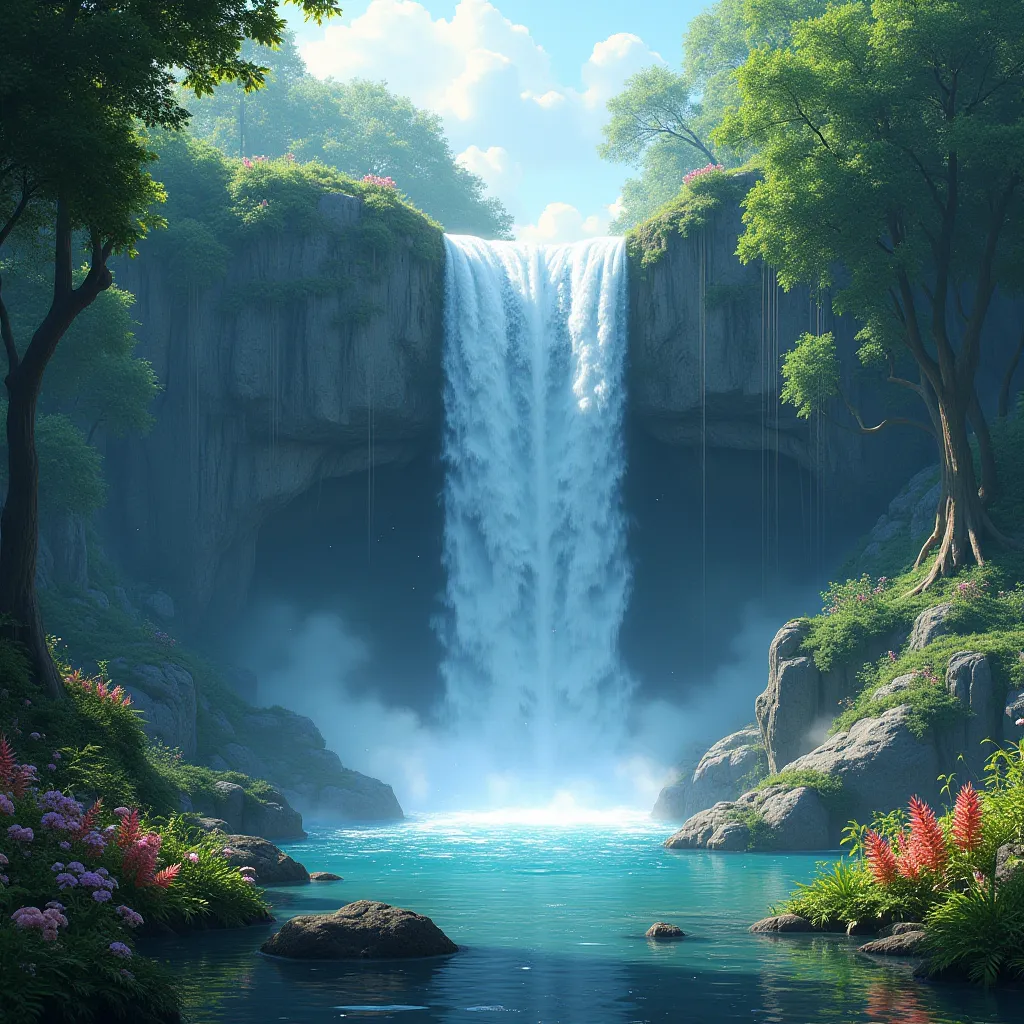 Beautiful scenery waterfall