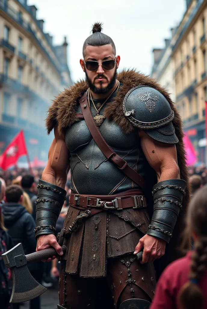 Un viking pendant un concert de rap à Paris 