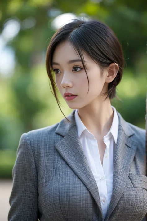 (masterpiece:1.2, best quality), realistic, (live-action, complex details, depth of writing，High-necked clothing),Very Short Hair、 Open your lips, very detailed, perfect faces, perfect body、, Large-scale models,business suit、大規模business suit、
mature woman,...