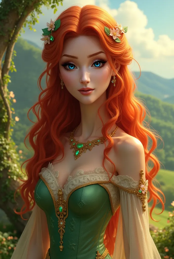 A red-haired princess with green eyes