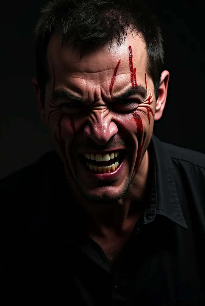 My photo in Dangerous look,. Blood in face and looks like an angry man