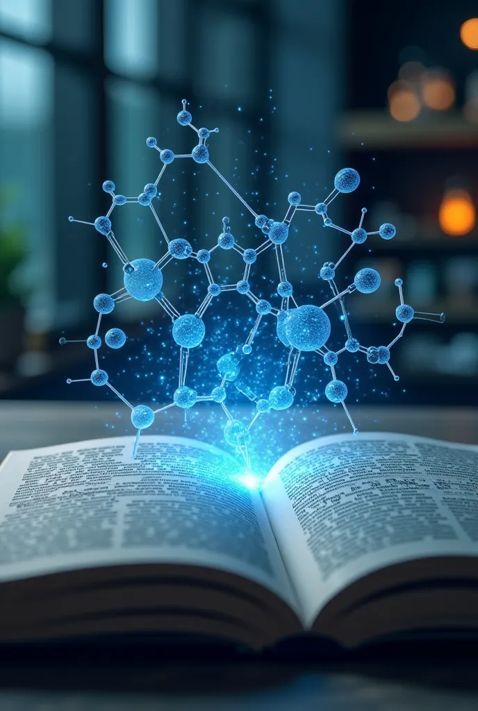 Create a high-quality, realistic image of a camera actively capturing a book titled 'Chemical Binding' using augmented reality. The scene should depict the AR interface overlaying molecular structures, atomic bonds, and chemical reactions in a futuristic h...