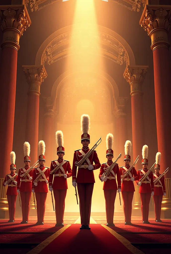 Create a poster for the marching band show entitled “the crown”