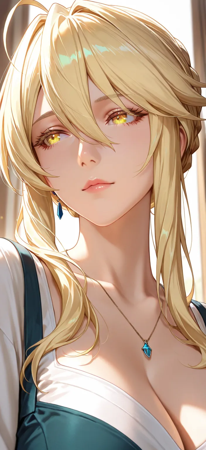 Masterpiece, very aesthetic, vibrant, high contrast, high resolution, ultra detailed, elegant mature woman, housewife, artoria Pendragon (lancer), casual clothes, milf, soft light, best quality, newest, honkai: star rail cg style, portrait, semrealistic