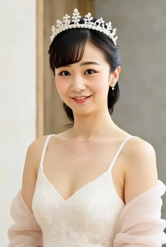 (having sex with both men and women:1.5), beautiful asian woman、Mature Woman、Beautiful woman beauty、(Big Breasts:1.2)、Wearing a gorgeous veil、(wearing a white sheer micro bra and panties:1.4)、she wears a gorgeous tiara adorned with jewels、Blushing Cheeks、s...