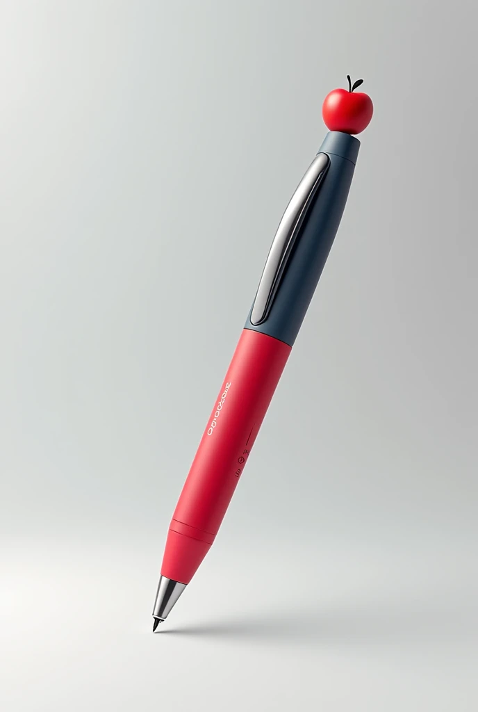 simple and colored corporate pen, With the inscription 'Pomousee' is an apple on top of it. The writing must be correct.