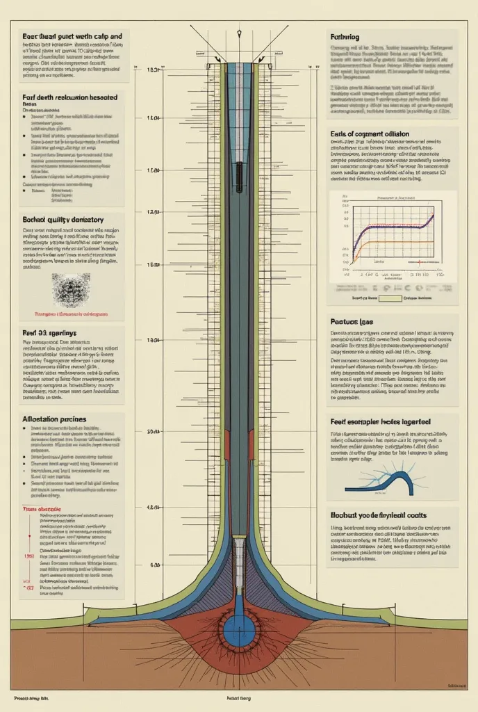 "Technical illustration, disadvantages of caliper log, depth resolution issues, borehole quality sensitivity, high costs warning, muted color palette, detailed engineering diagram style"