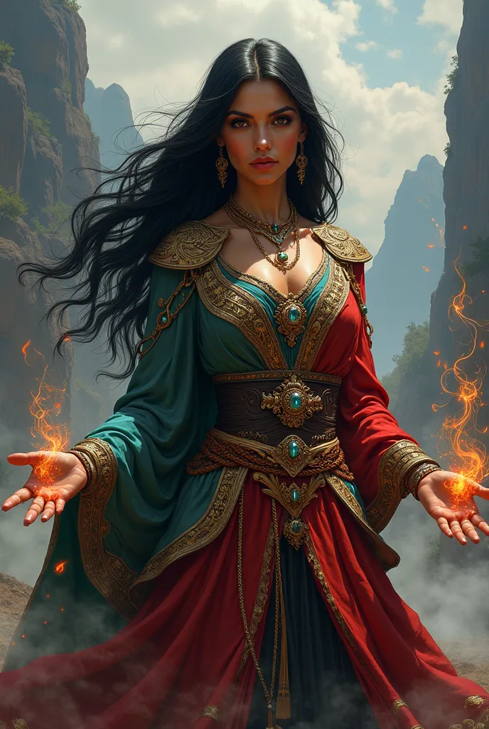 fantasy woman, mage, mexican