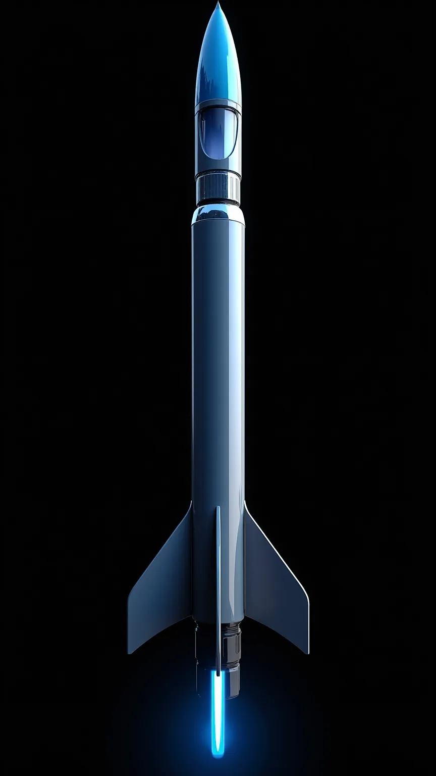 (HD 4K realistic: 1.1) (selling complete: 1.1) ( White , fine details: 1.1) (Blue warhead: 1.2) (Blue Warhead missile: 1.2) already (already vertical: 1.2) BLACK BACKGROUND