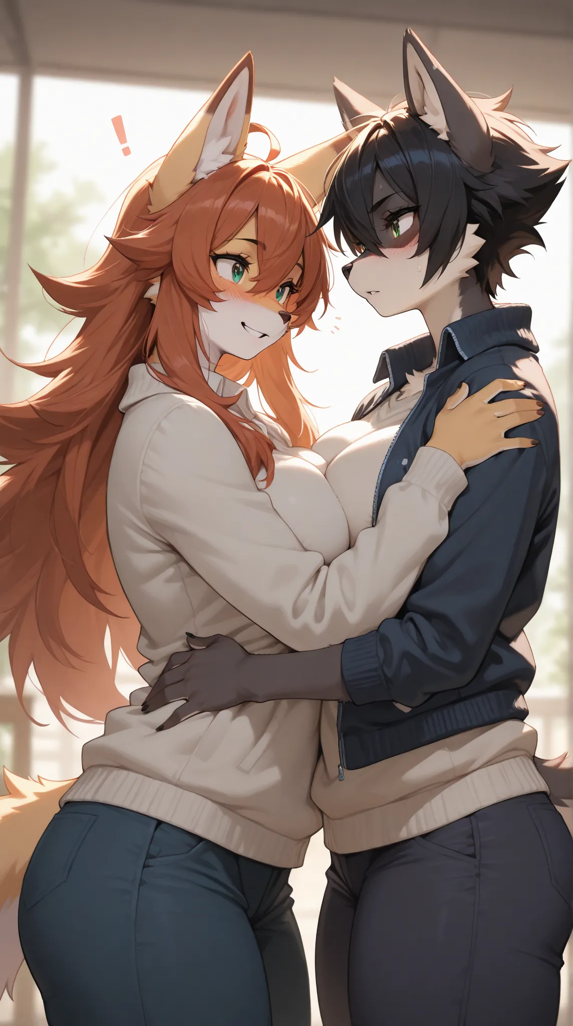 Source_furry, 2girls, furry, anthro, tomboy