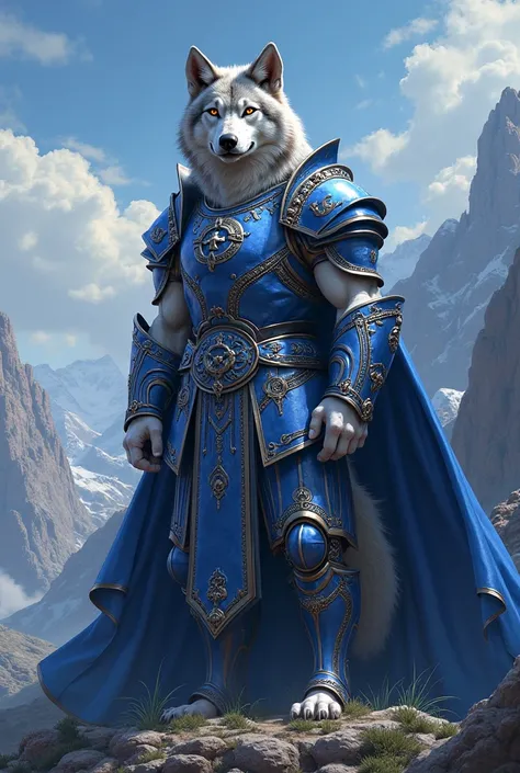 Wolf in blue armor