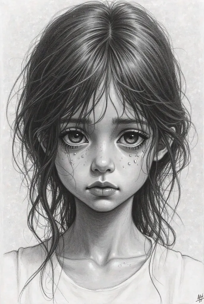 hurt feeling girl by pencil art