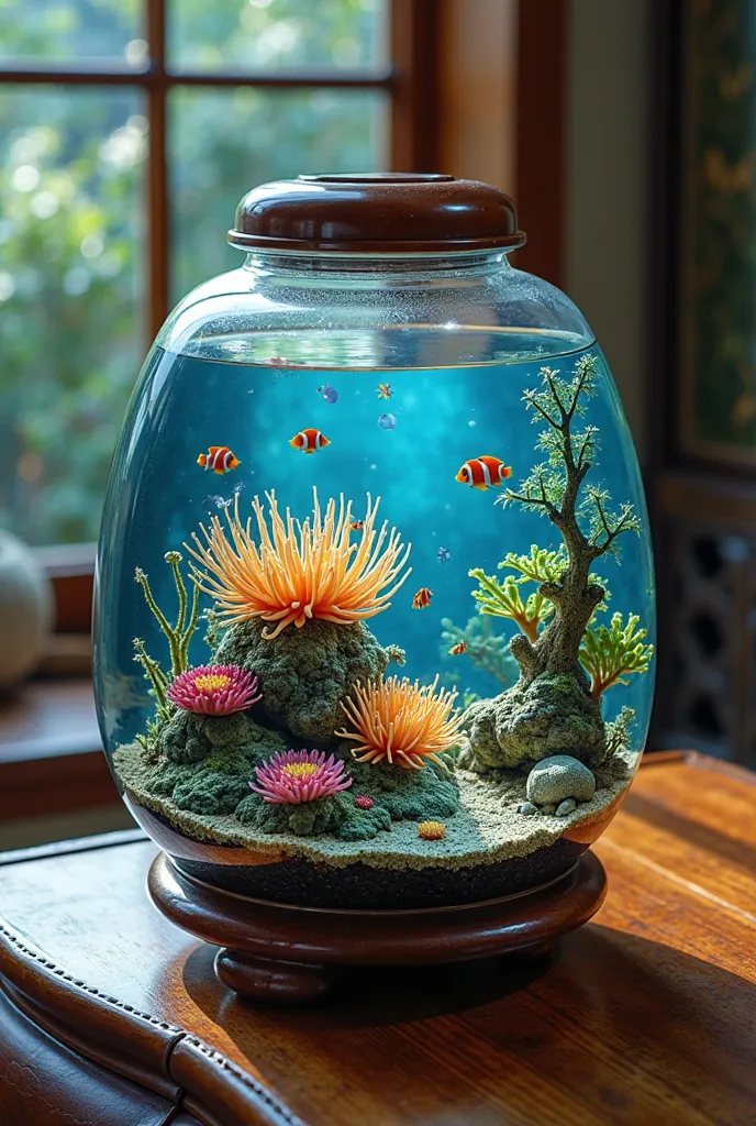 Create a aquarium inside the tea table 