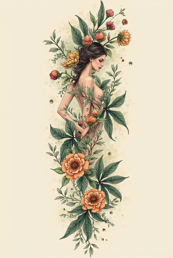 Ideas for a tattoo with fig leaves and carnations 