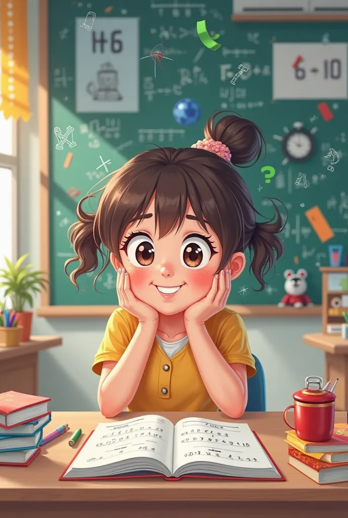 CARTOON OF A  GIRL MATH COURSE