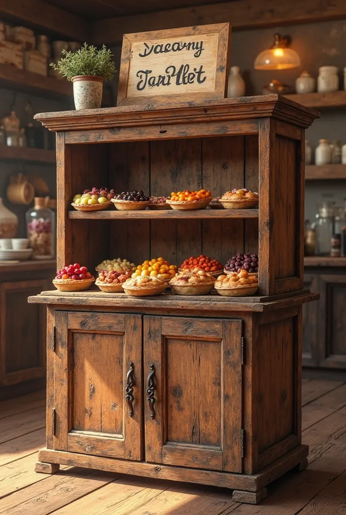 Image of a cabinet with tartlets ready for sale