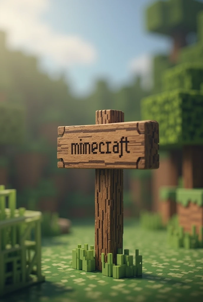 I want a Minecraft sign and the background of the board is all blurry