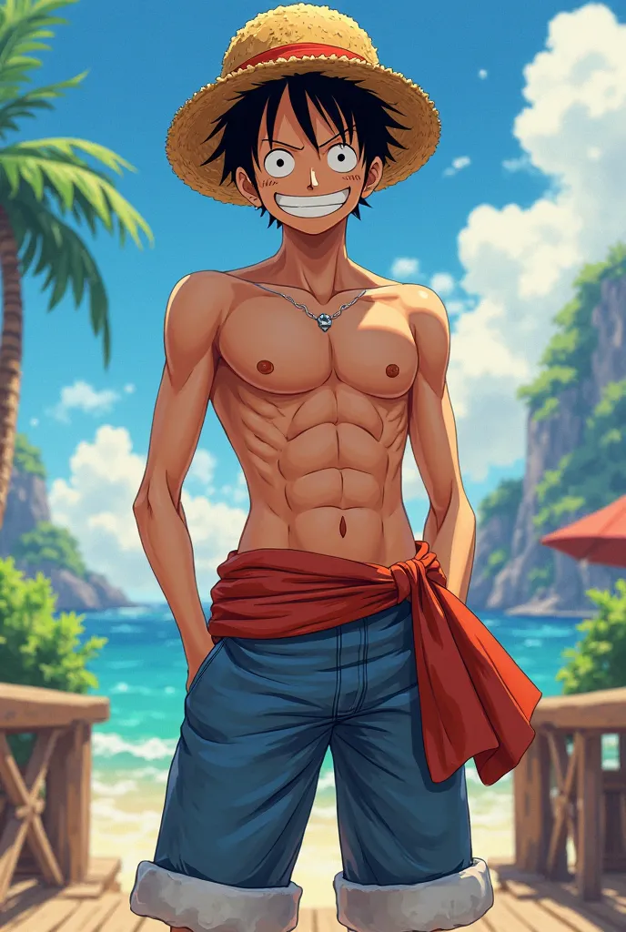 Monkey D Luffy butt naked