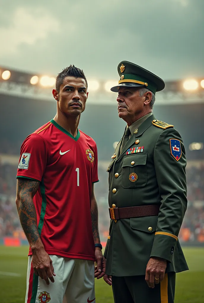 Make an image showing Cristiano Ronaldo with Daniel Ortega