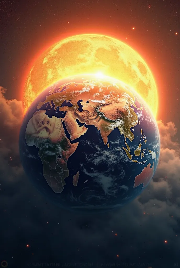 IMAGE OF THE EARTH WITH THE SUN BEHIND IT