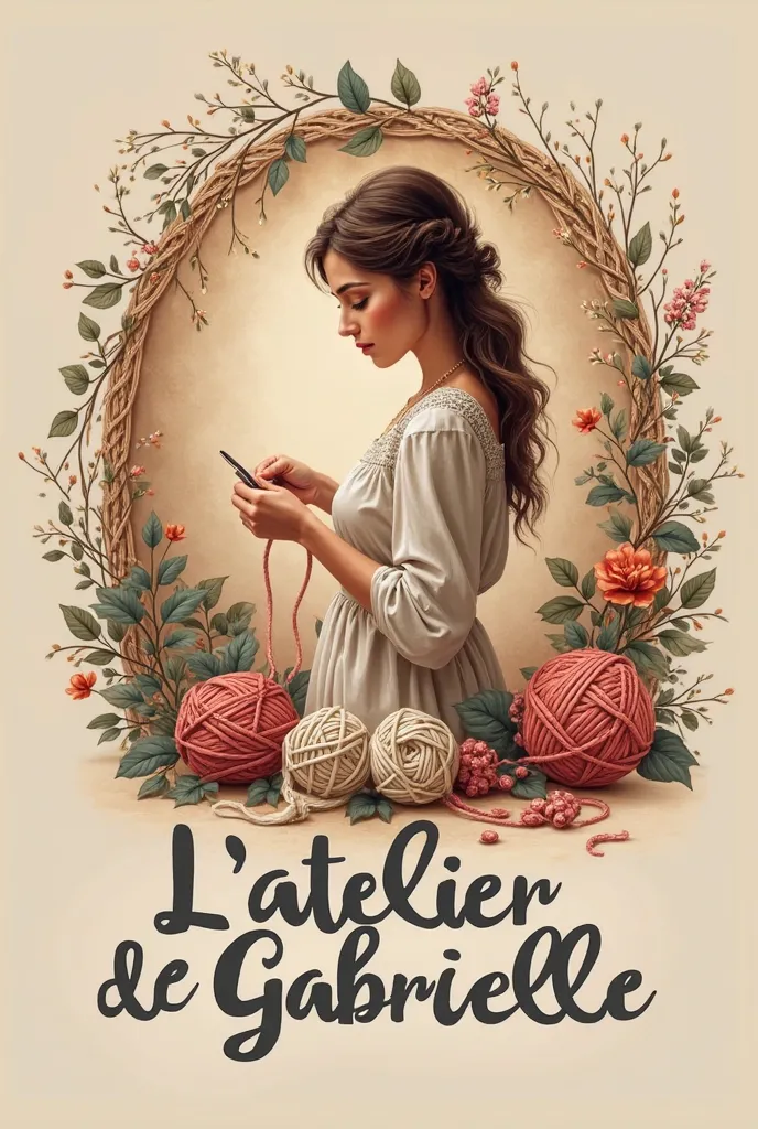 Logo pour entreprise de crochet qui s’appelle "L’atelier de Gabrielle"
