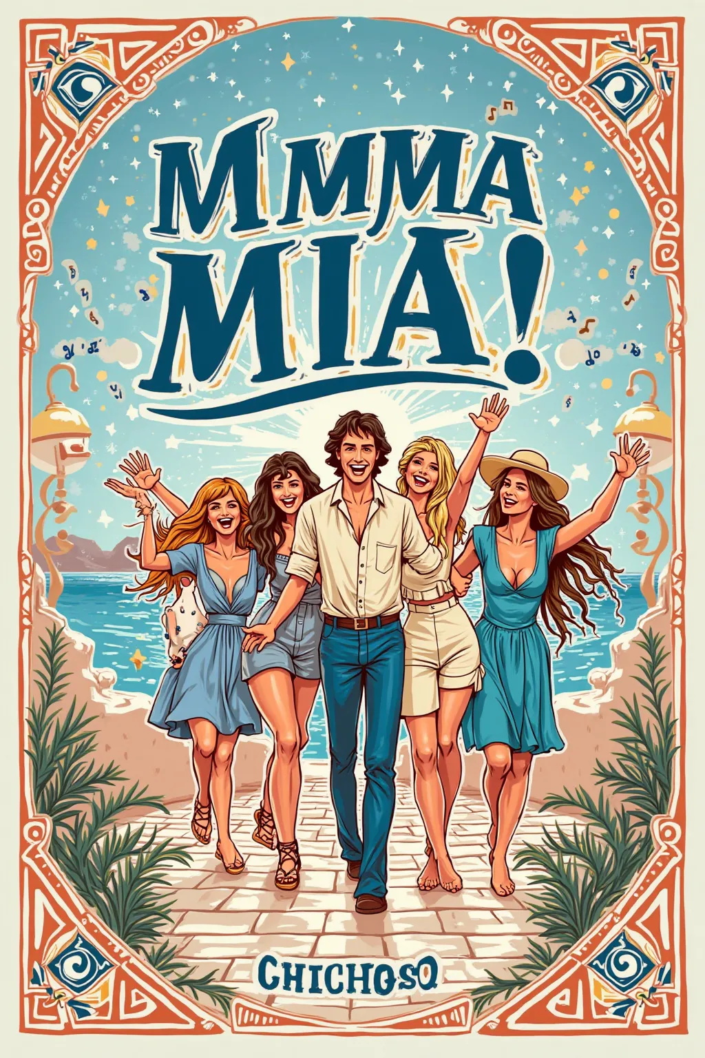 Write Mamma Mia with a chicloso typeface