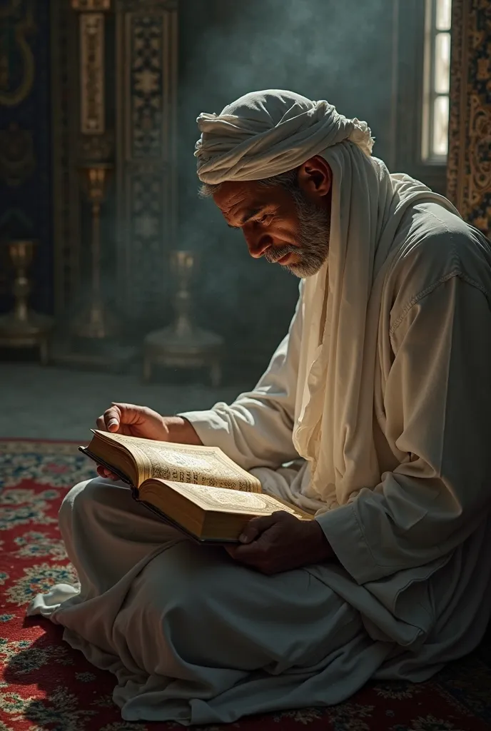 A man reading the Koran