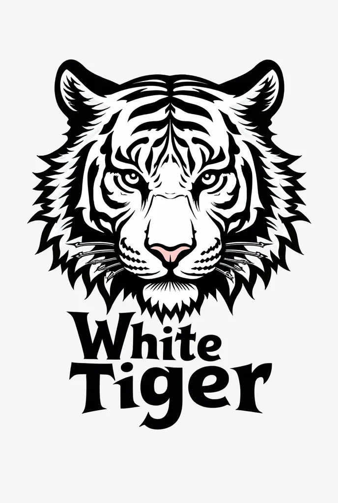 a white tiger head whit lettereing white tiger tattoo an logo for tattoo studio image refer tattoo tradicional tiger black and white